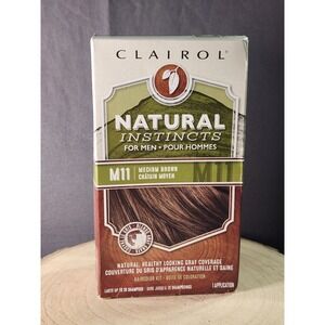 CLAIROL Natural Instincts For Men ~ M11 Med Brown Haircolor Kit Dye Discontinued